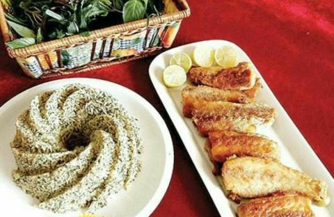 سبزی پلو با ماهی اراکی