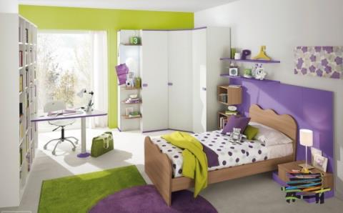 4| اتاق کودک و نوجوان سبز بنفش