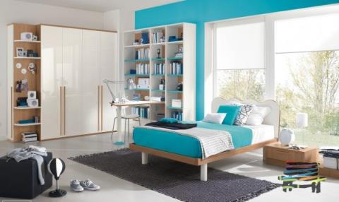 15|دکوراسیون آبی سفید اتاق خواب