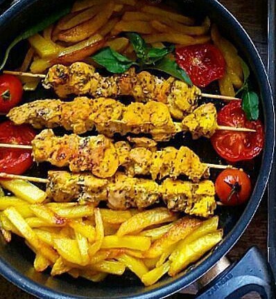 کباب چوب با مرغ
