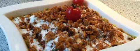 خوراک کدو حلوایی با گوشت چرخ کرده