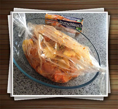 طرز تهیه خوراک مرغ در کیسه تنورک