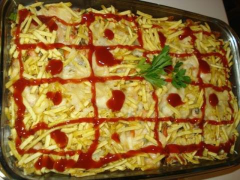 گراتن مرغ و قارچ