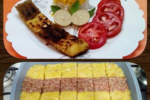 کباب تابه ای دو رنگ